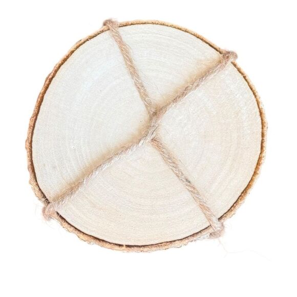 Decorative Twine Wrapped Wooden Decorative Stack of Coasters. - Picture 4 of 6